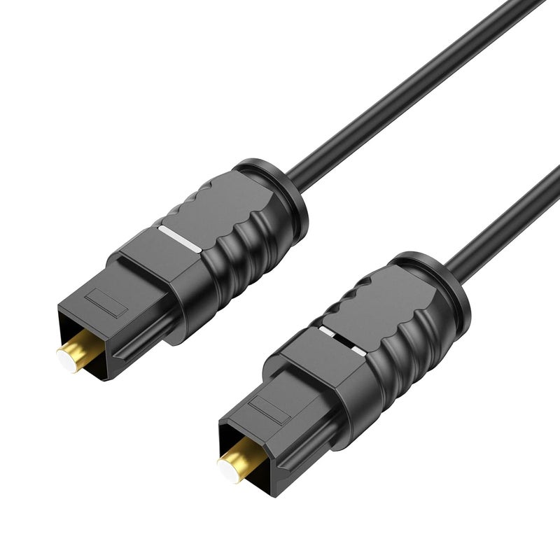 DteeDck Digital Optical Audio Cable 3 feet, Fiber Optic Cable Ultra-Thin Cord, SPDIF Toslink Optical Cable Compatible with PS4 Xbox TV to Sound Bar Home Theater - Image 1